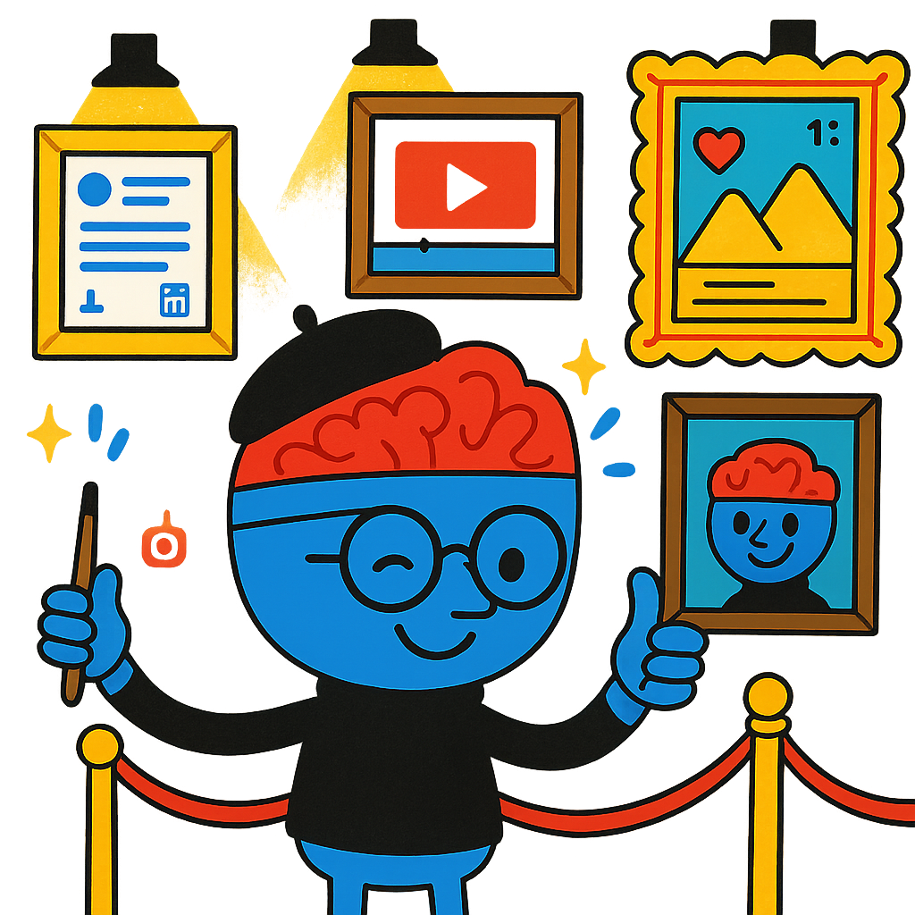 Cartoon artist painting a personal brand