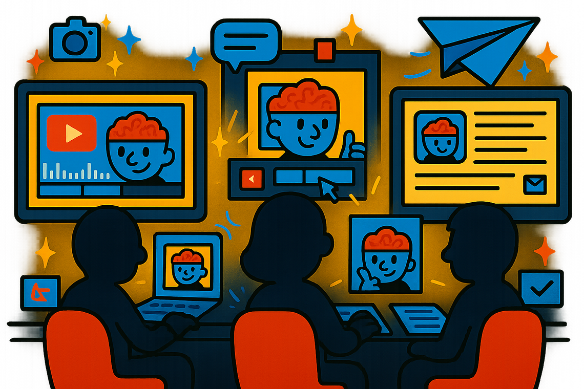 Cartoon artist painting a personal brand